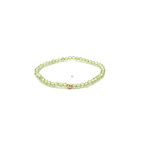 Natural Peridot Gemstone Mini 3mm 18K Bar Faceted Charm Bead August Birthstone - Picture 1 of 5